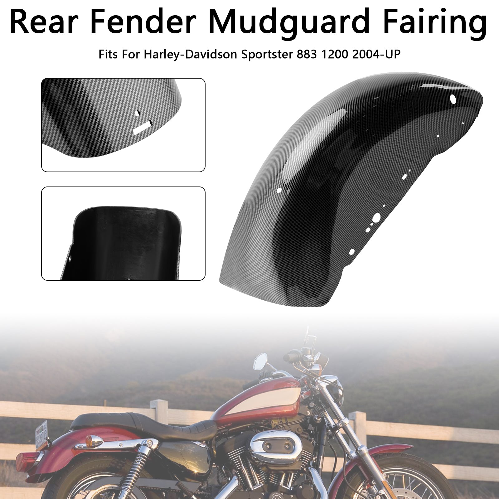 2004-UP Sportster 883 1200 Rear Fender Mudguard Fairing