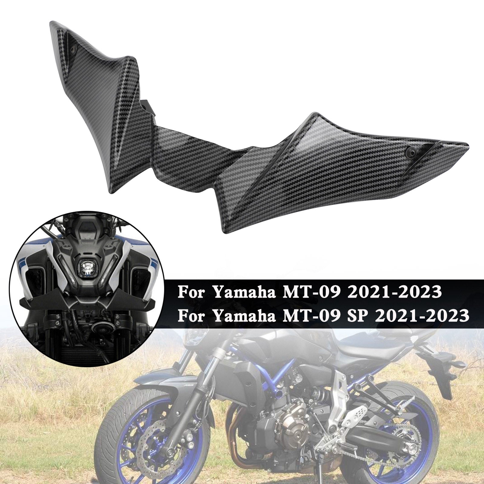 21-23 Yamaha MT-09 SP Front Fender Beak Lip Nose Cone Cover Spoilers