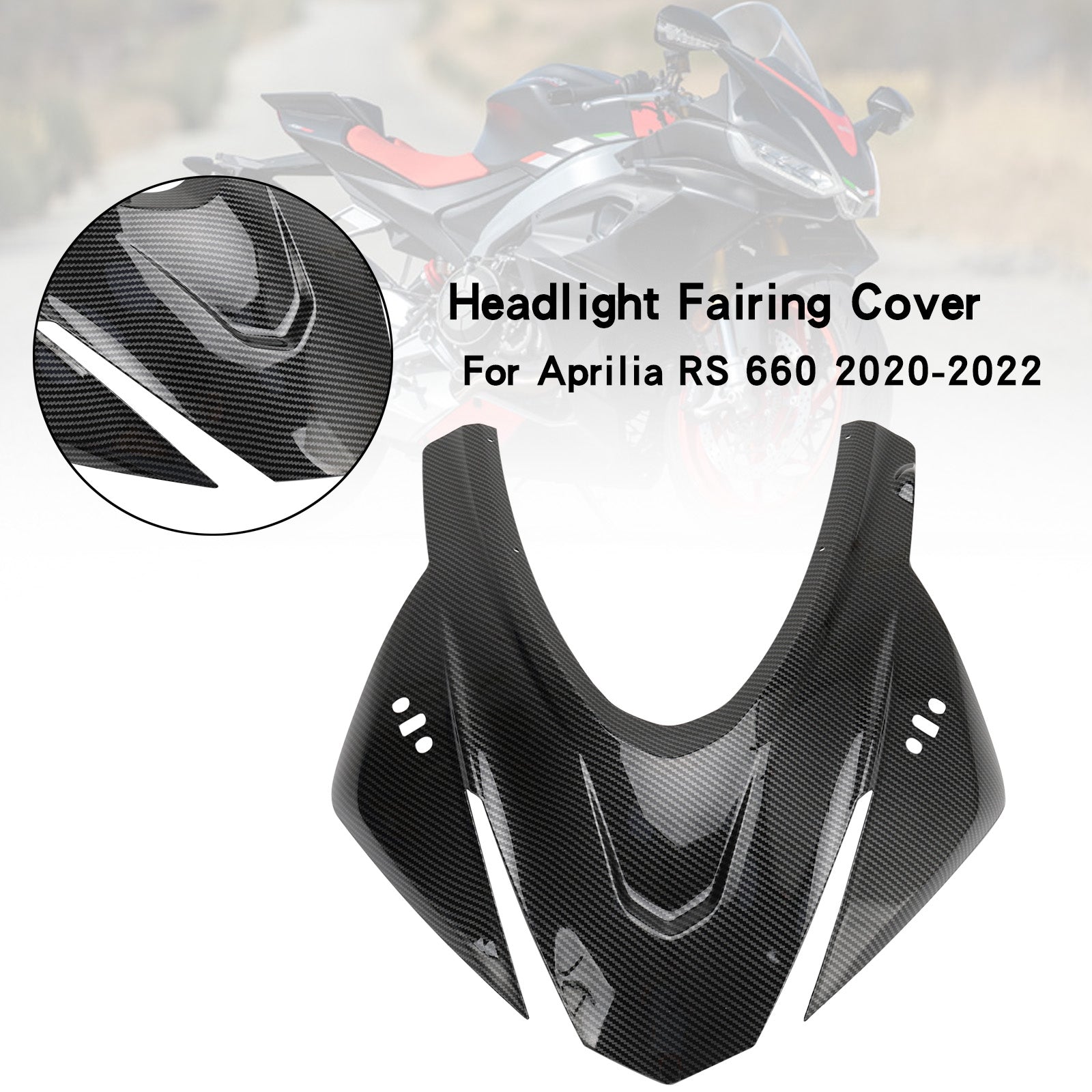 Carbon Front Headlight Hood Nose Fairing Cover For Aprilia RS 660 2020-2022