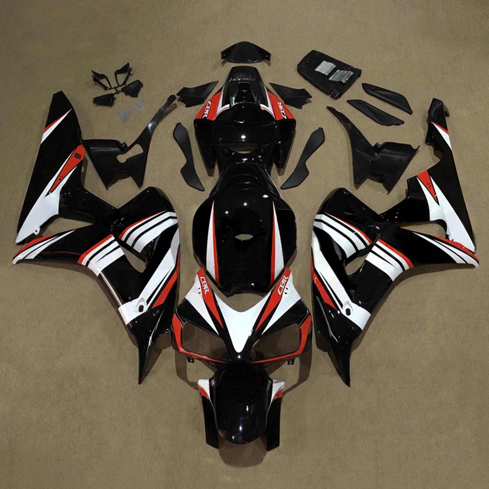 Amotopart 2006-2007 Honda CBR1000RR Black White Fairing Kit