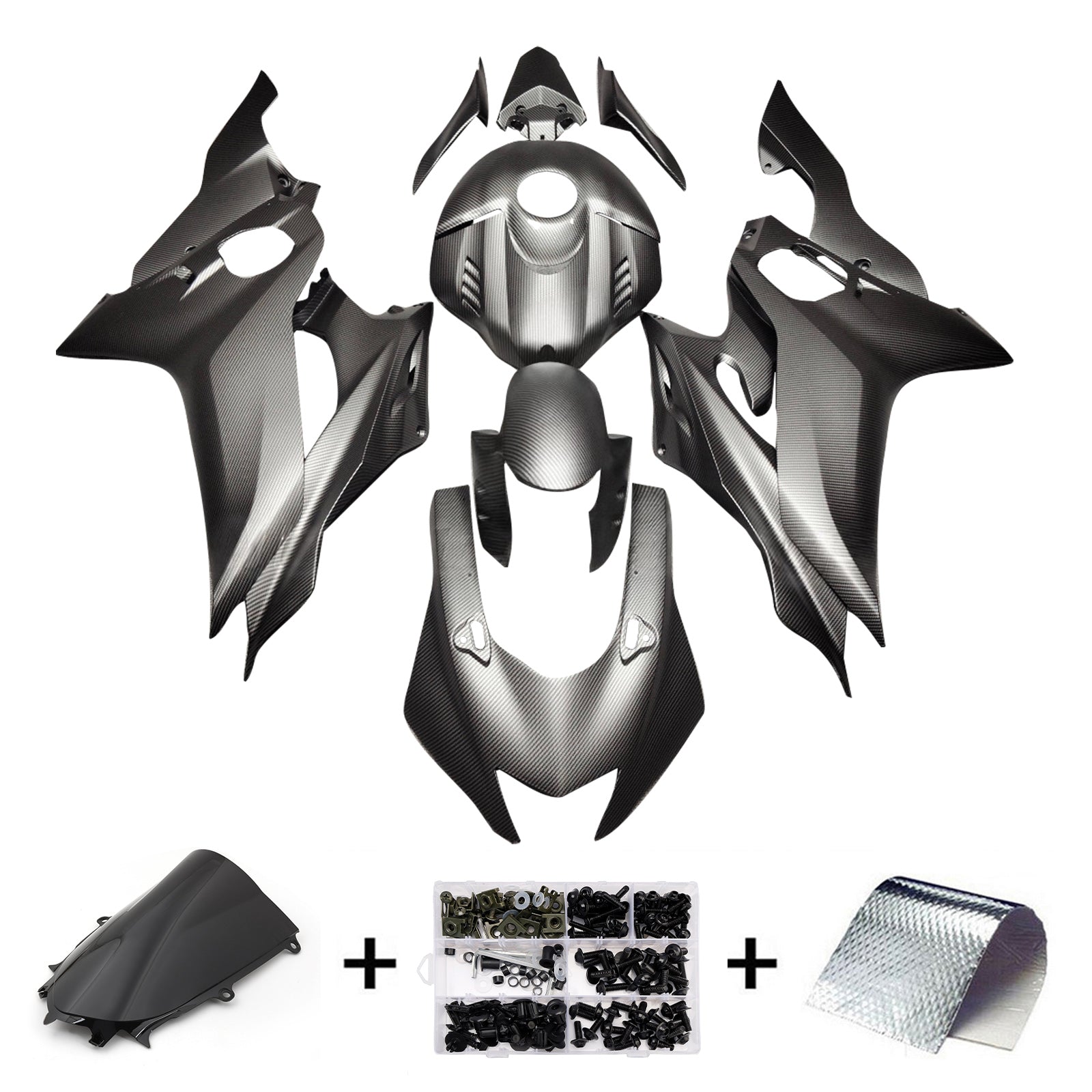Amotopart 2017-2023 Yamaha YZF-R6 Carbon Fiber Pattern Fairing Kit