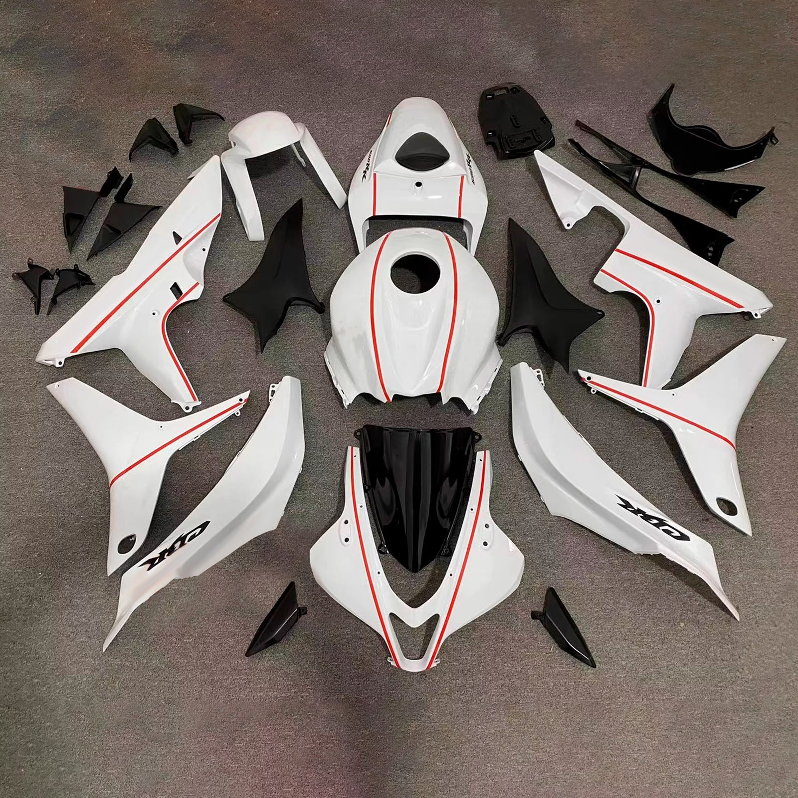 Amotopart 2007-2008 Honda CBR600RR White Fairing Kit