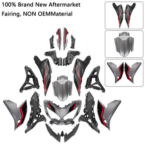 Amotopart 2022-2024 Kawasaki VERSYS 650 KLE ABS Sliver Red pattern Fairing Kit