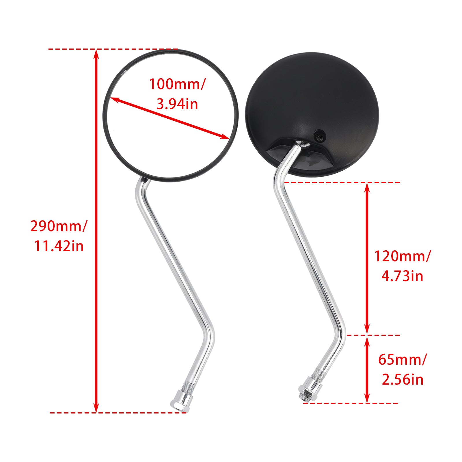 Honda CG 125 Brazil 84-94 XL 125 R Drum Model 82-84 Pair Mirrors 10mm
