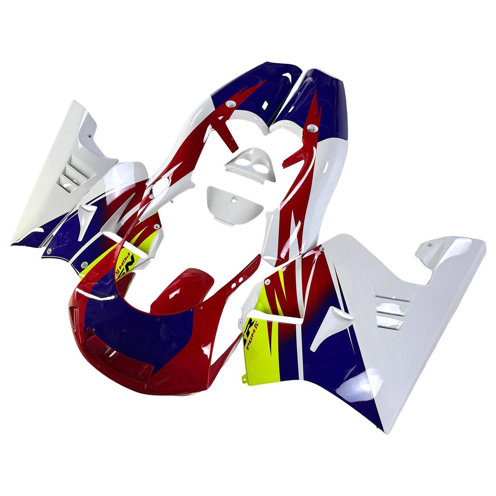 Amotopart 1994-1996 Honda NSR250 PGM-4 White/Red/Blue/Yellow Fairing Kit