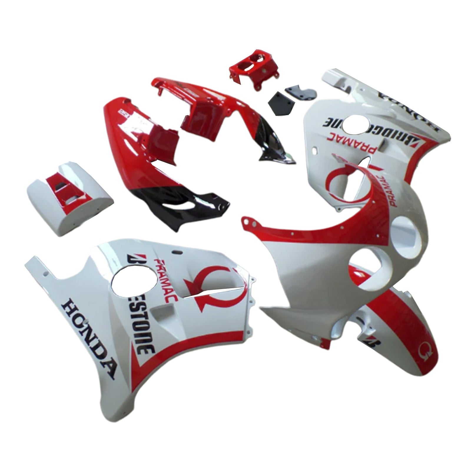 Amotopart 1990-1998 Honda CBR250RR MC22 White Red Fairing Kit