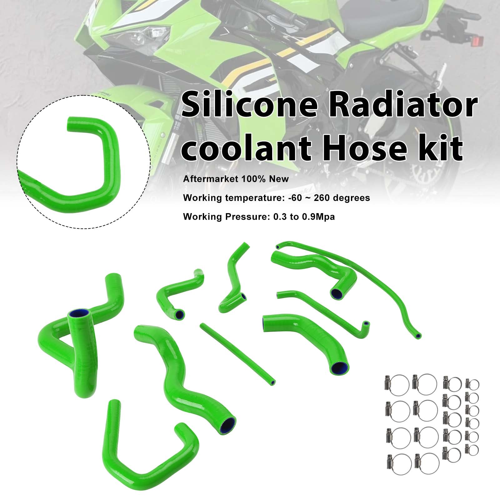 09-26 Kit de mangueira de refrigeração do radiador de silicone Kawasaki Ninja 636 ZX-6R
