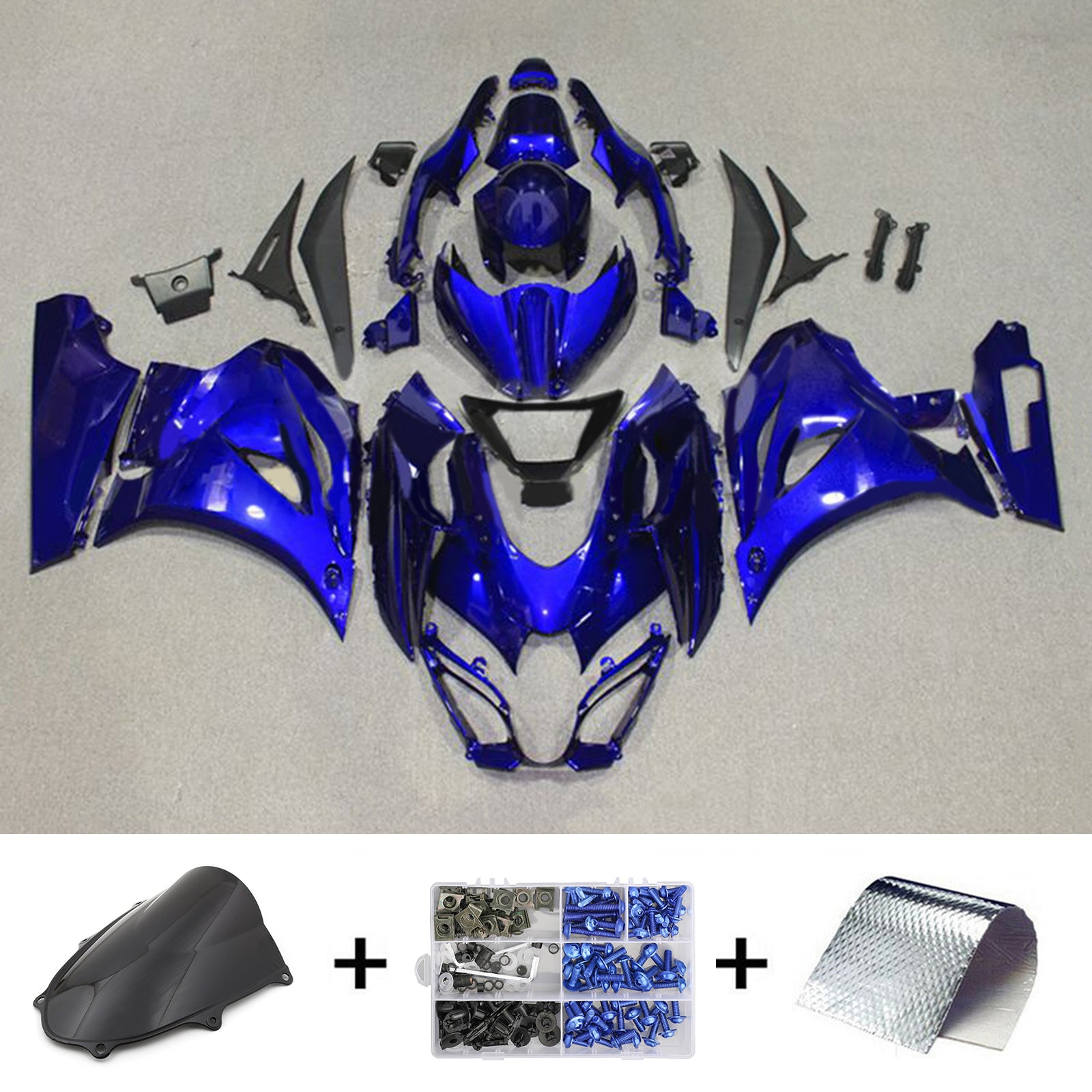 Amotopart 2017-2024 K17 GSXR1000 Suzuki Gloss Blue Fairing Kit