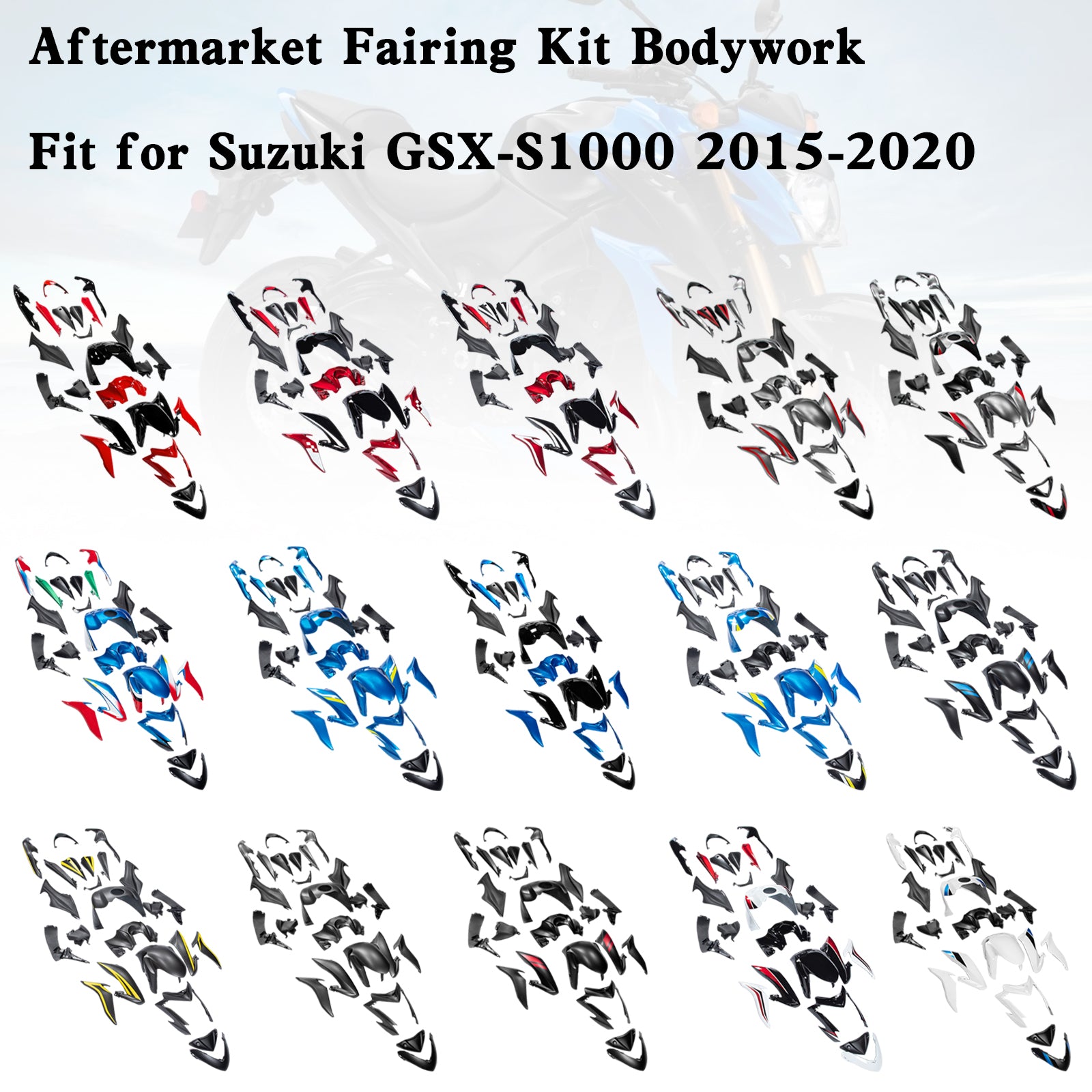 Amotopart (2015-2020) Kit de carénage Suzuki GSX-S 1000 Collection 1