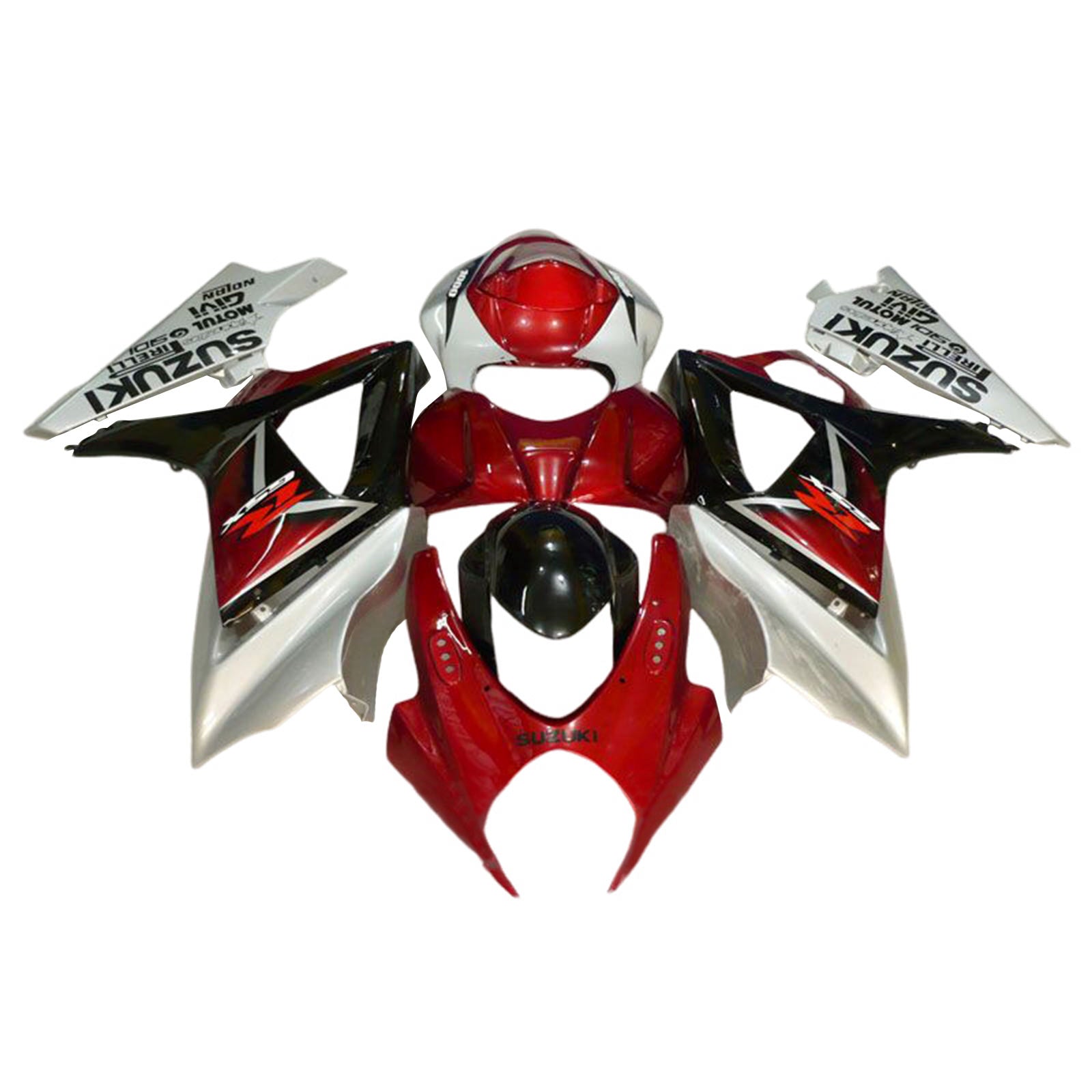 Amotopart 2007-2008 K7 GSXR1000 Suzuki Kit de carénage rouge et argent