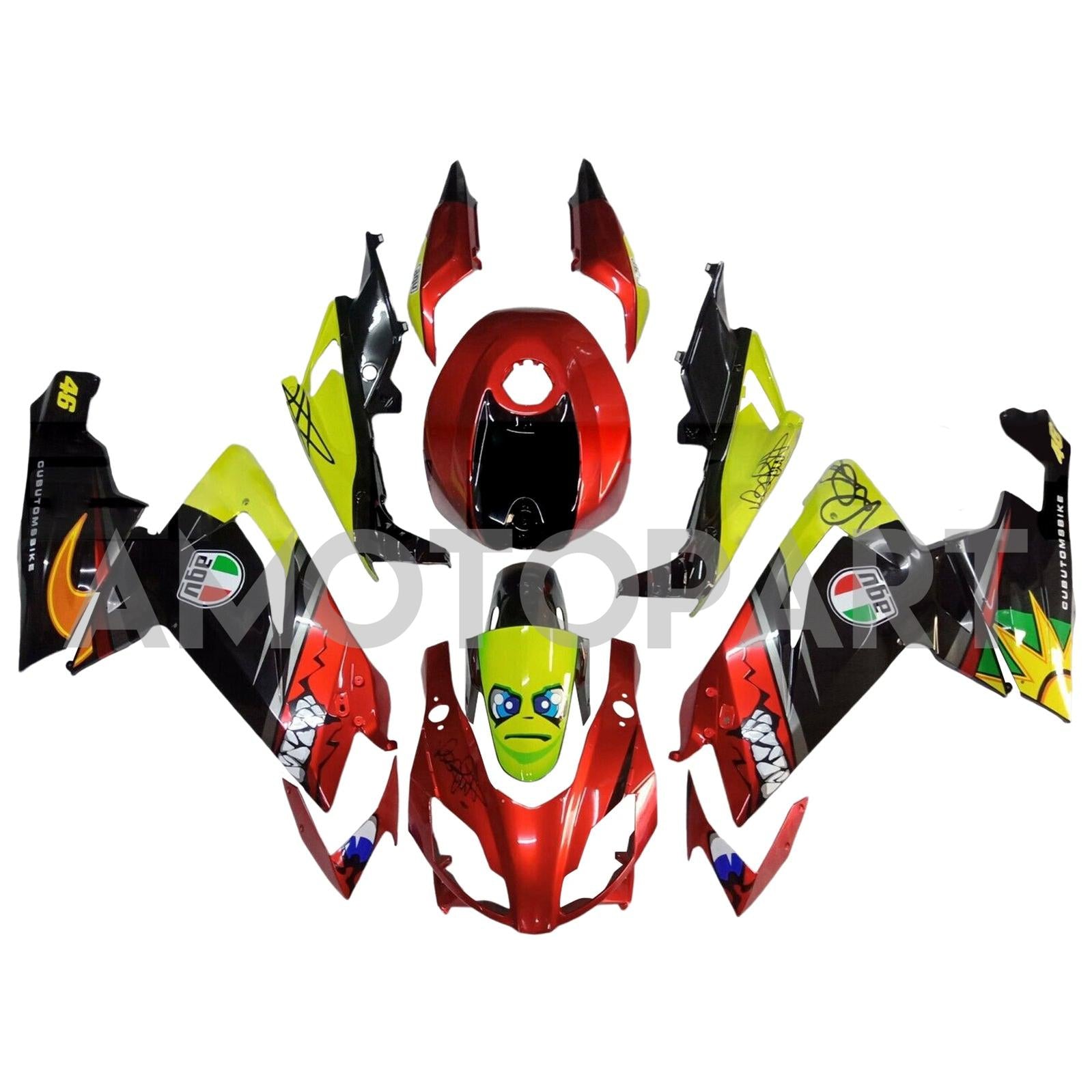 AMOTOPART 2012-2016 RS4 125 50 April Red & Yellow Fairing Kit