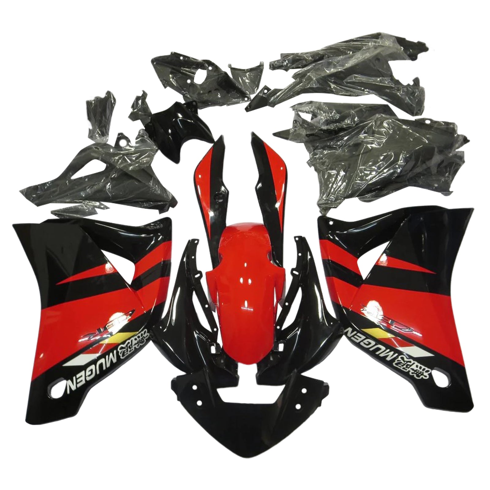 Amotopart 2011-2015 CBR250R Honda Kit de carenado negro y rojo