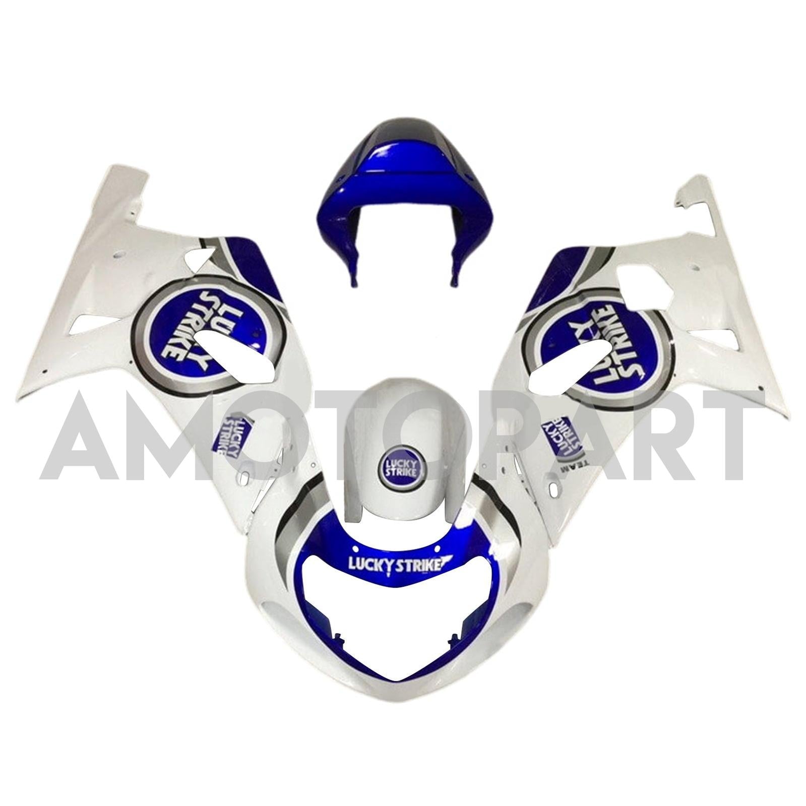 AMOTOPT 2001-2003 GSXR600 2000-2003 GSXR750 K1 Suzuki White com Blue Emblems Fairing Kit
