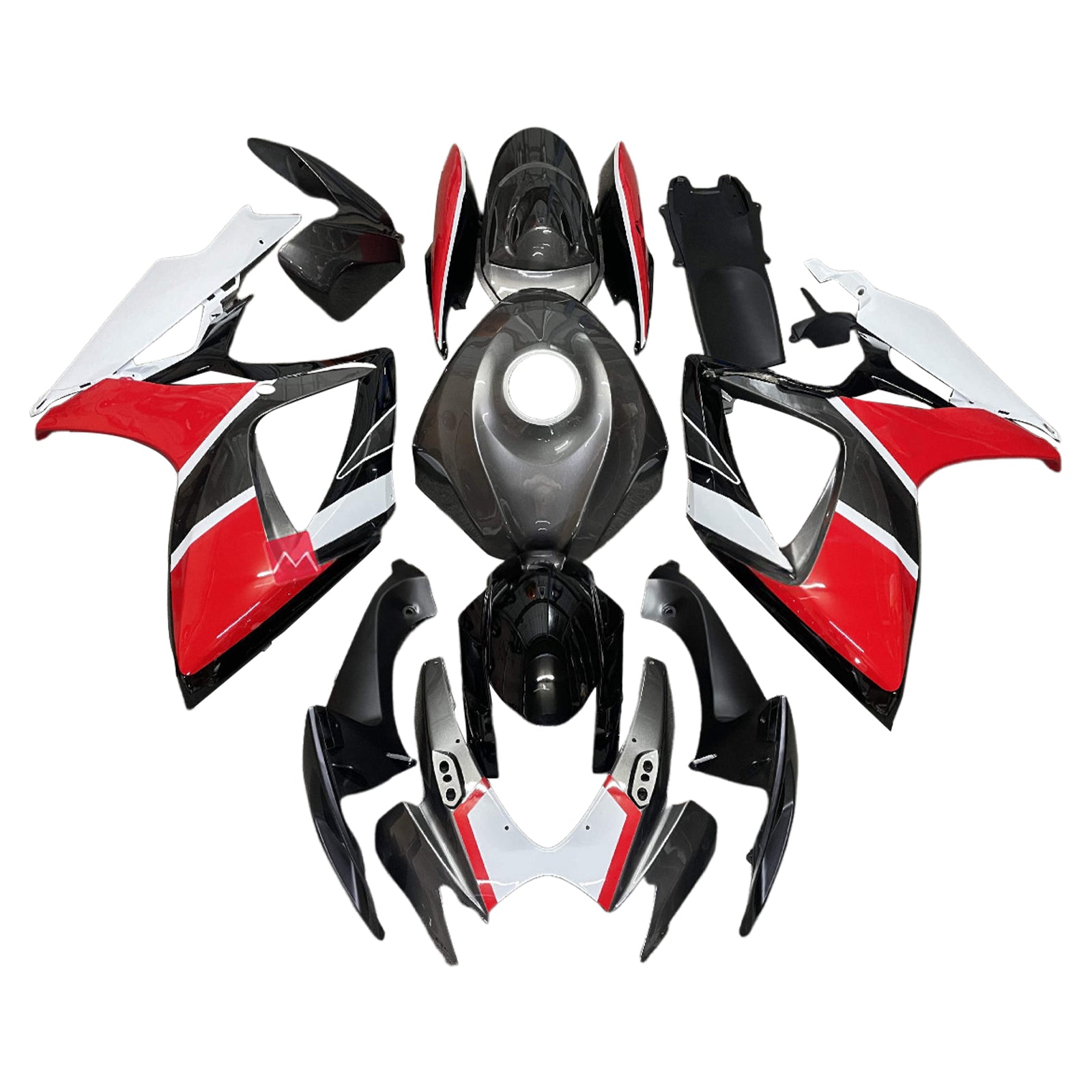 Amotopart 2006-2007 Suzuki GSXR 600/750 Black Red White Fairing Kit