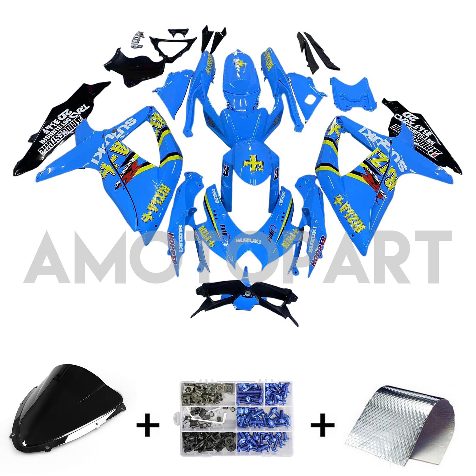 Amotopart 2008-2009 Suzuki GSXR 600/750 Blue Fairing Kit