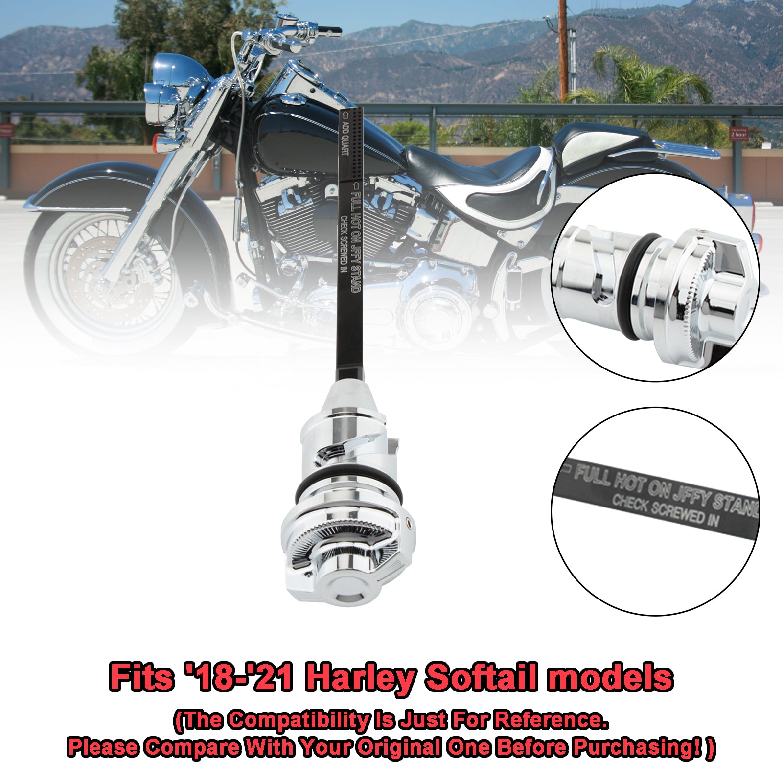 18-22 Softail Breakout Fat Boy 114 Street Bob Ölmessstab Tankdeckel Stecker