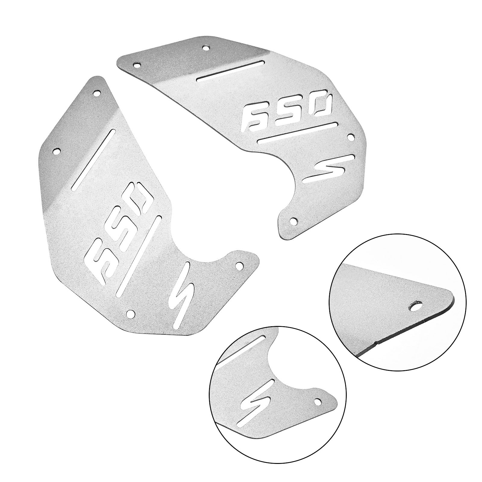 Engine Side Plate Cnc Panel Cover Silver For Kawasaki Vulcan S En650 Vn650 15-22