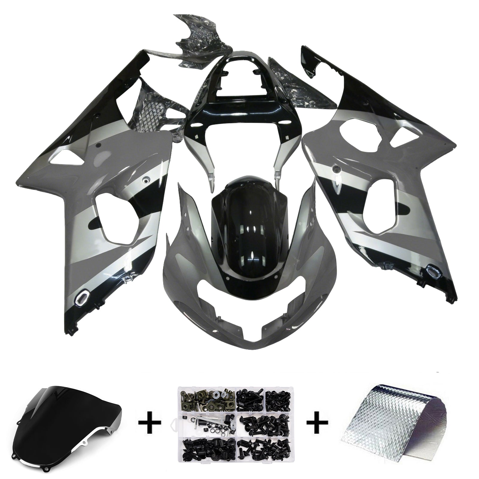 Amotopart 2000-2002 Suzuki GSXR1000 Gray Fairing Kit