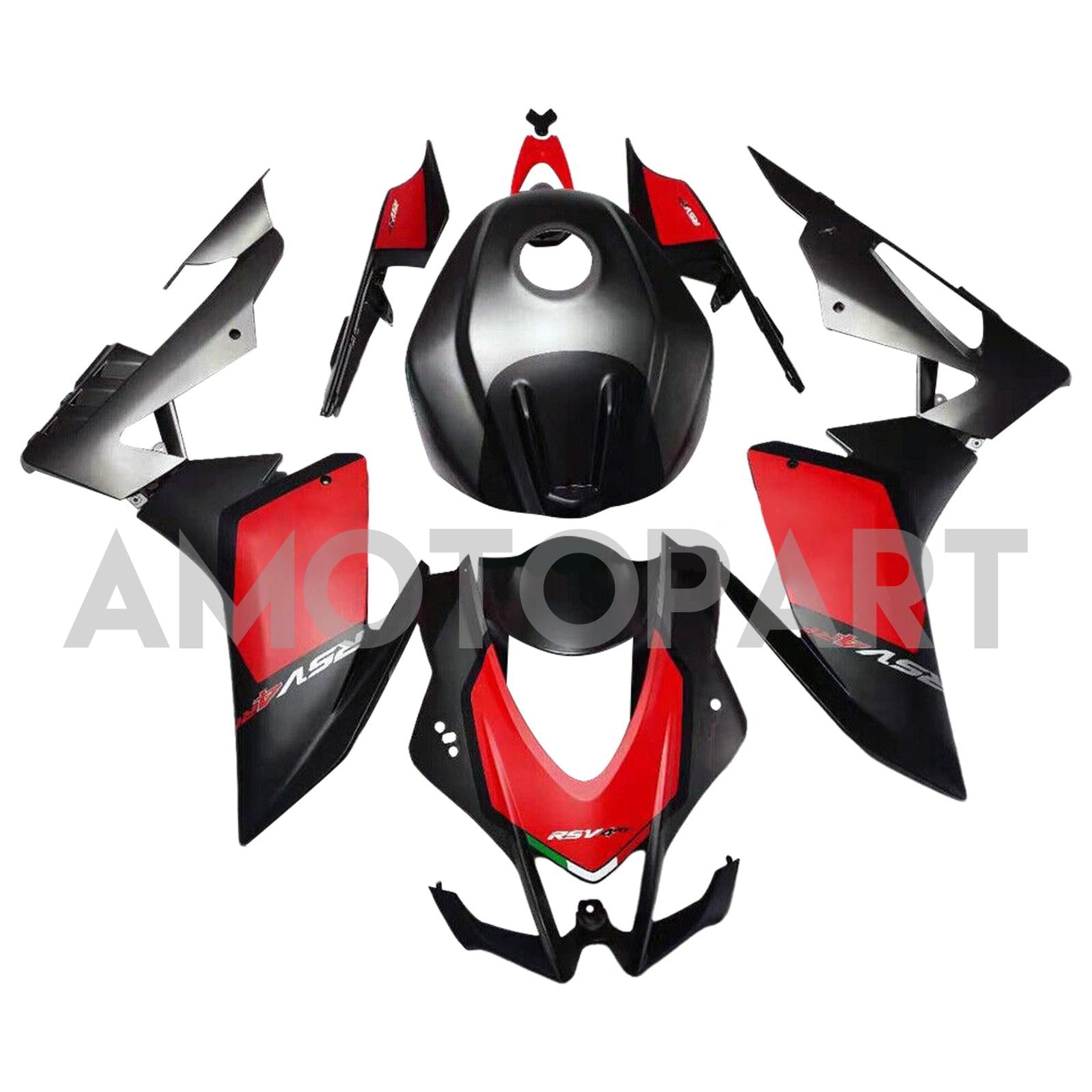 Amotopart Aprilia 2016-2020 RSV4 1000 Matte Red&Black Style1 Fairing Kit