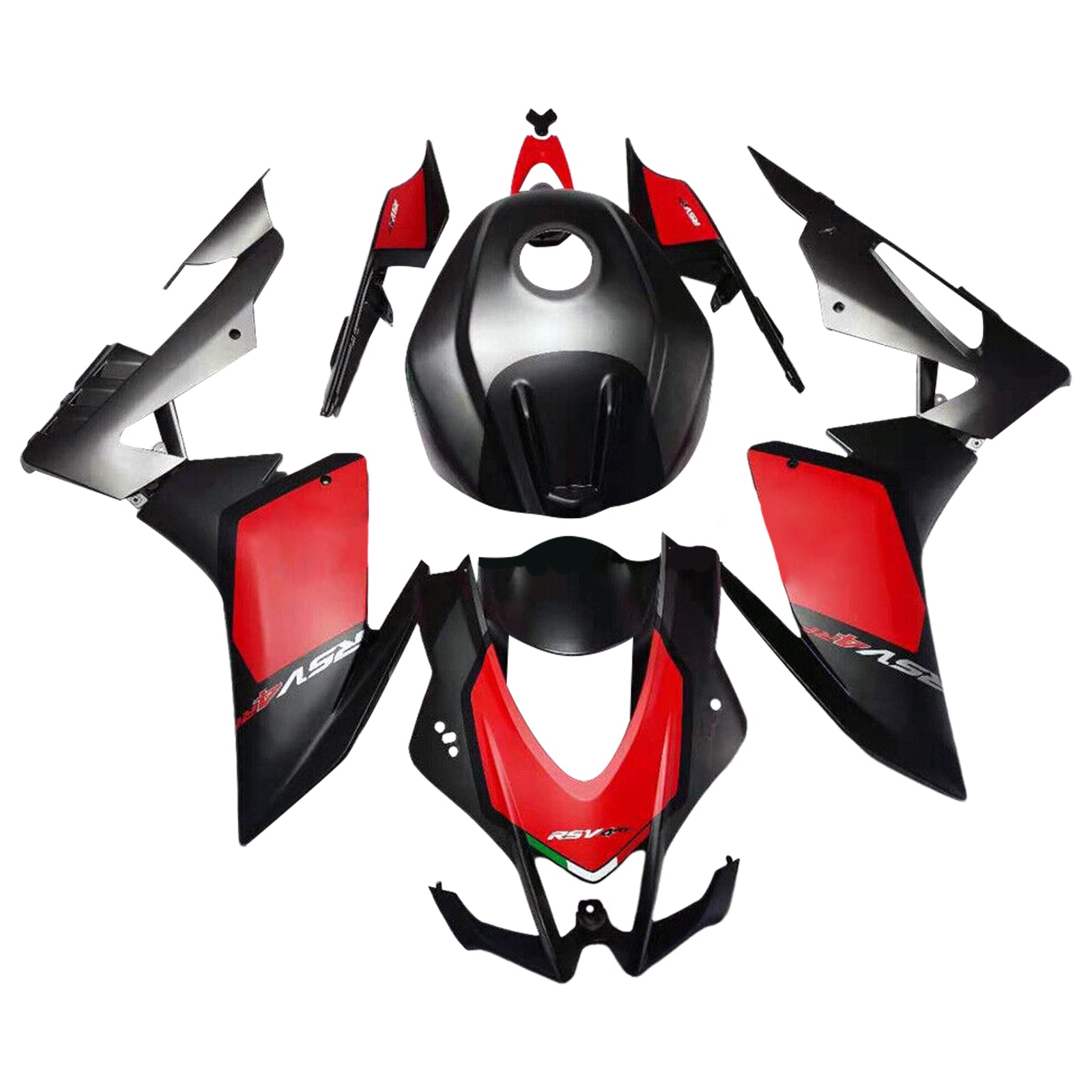 Amotopart Aprilia 2016-2020 RSV4 1000 Kit de carenado rojo mate y negro Style1