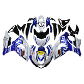 Amotopart 2009-2016 K9 GSXR1000 Suzuki White&Blue Style2 Fairing Kit