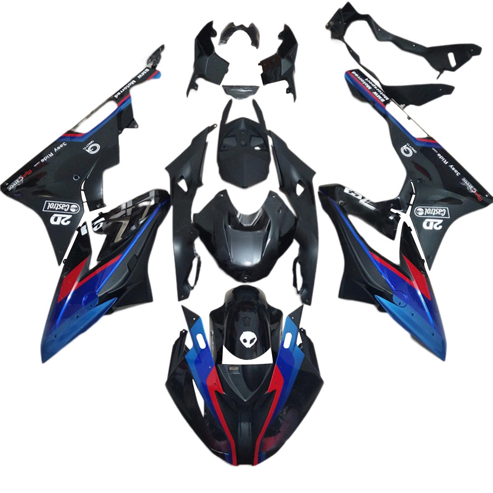 Amotopart BMW S1000RR 2017-2018 Kit de carenado azul y negro