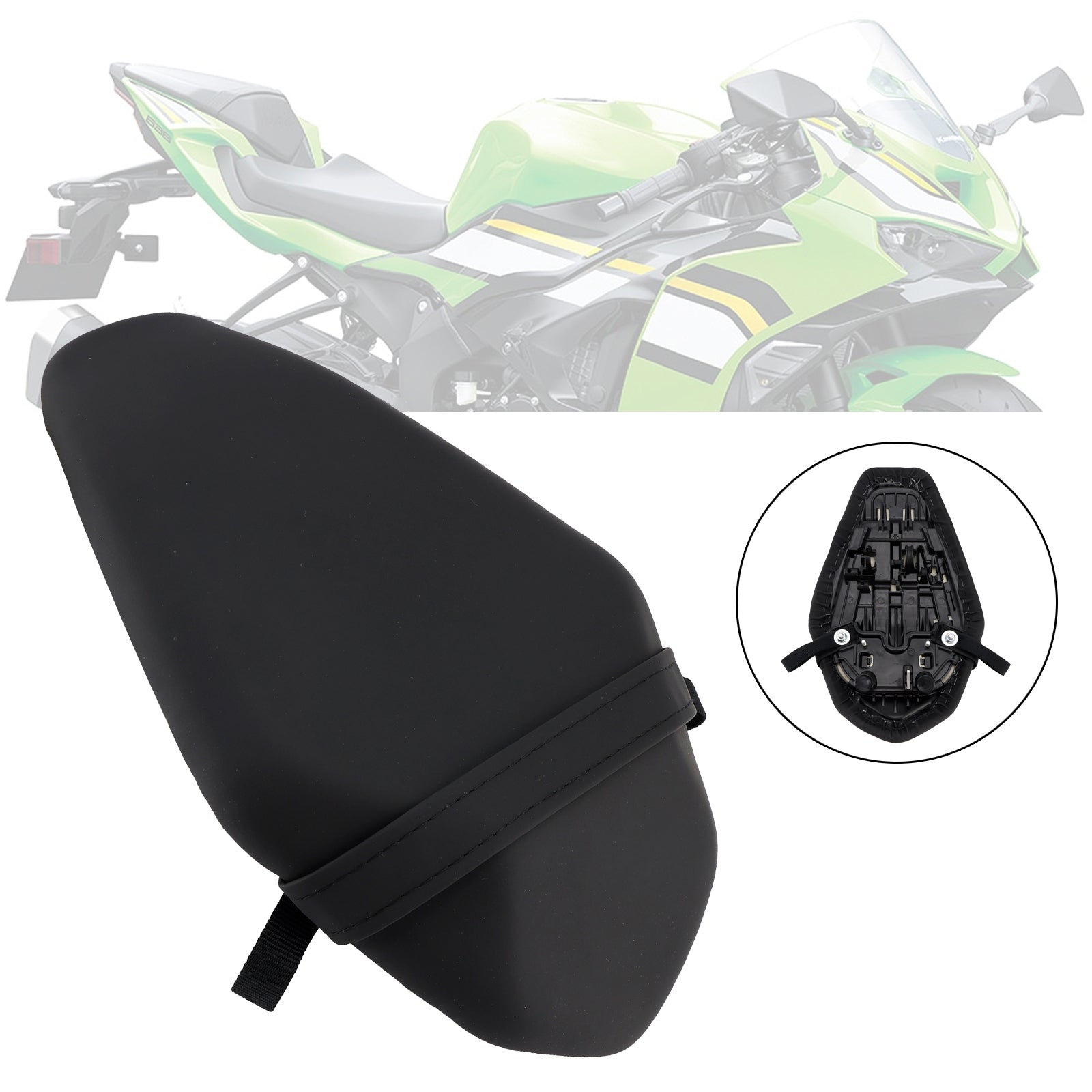 2019-2025 Kawasaki Ninja Zx-6R Rear Seat Passenger Cushion Flat Blackc