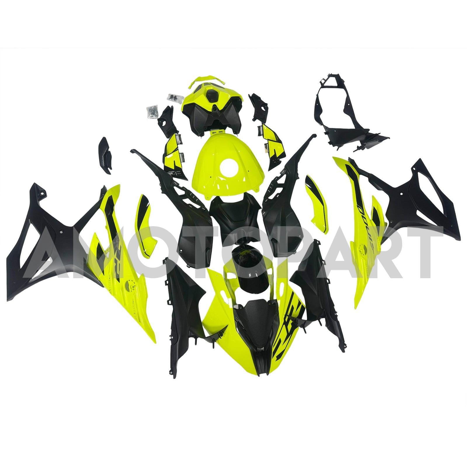 Amotopart 2023-2024 BMW S1000RR Yellow Black Fairing Kit