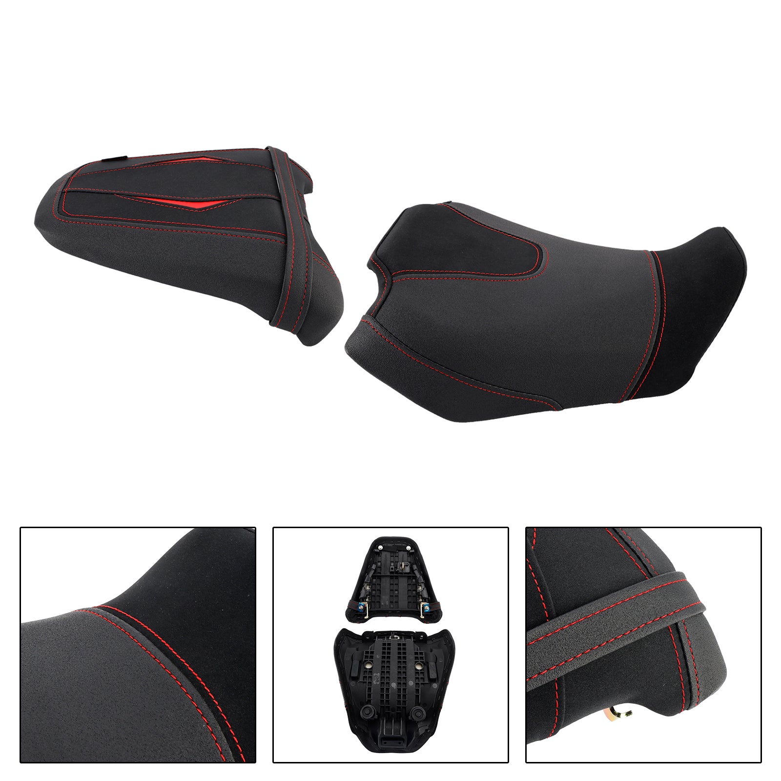 24-25 Honda Cb650R Cbr650R Front&Rear Raider Passenger Cushion Kit Black2