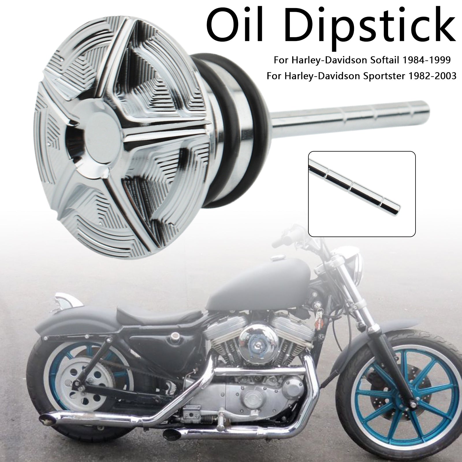 Softail 84-99 Sportster 82-03 Oil Dipstick Tank Cap Plug