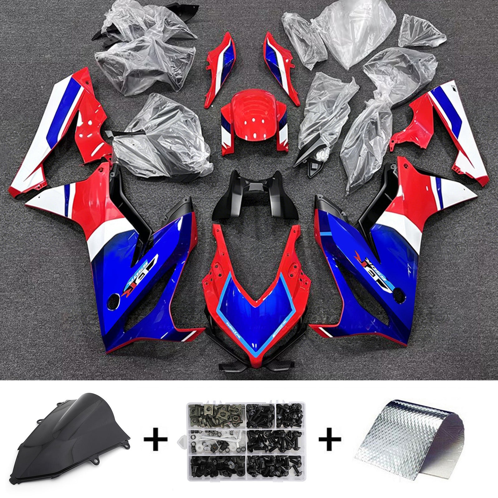 Amotopart 2019-2020 Honda CBR650R Red/Blue/White Fairing Kit