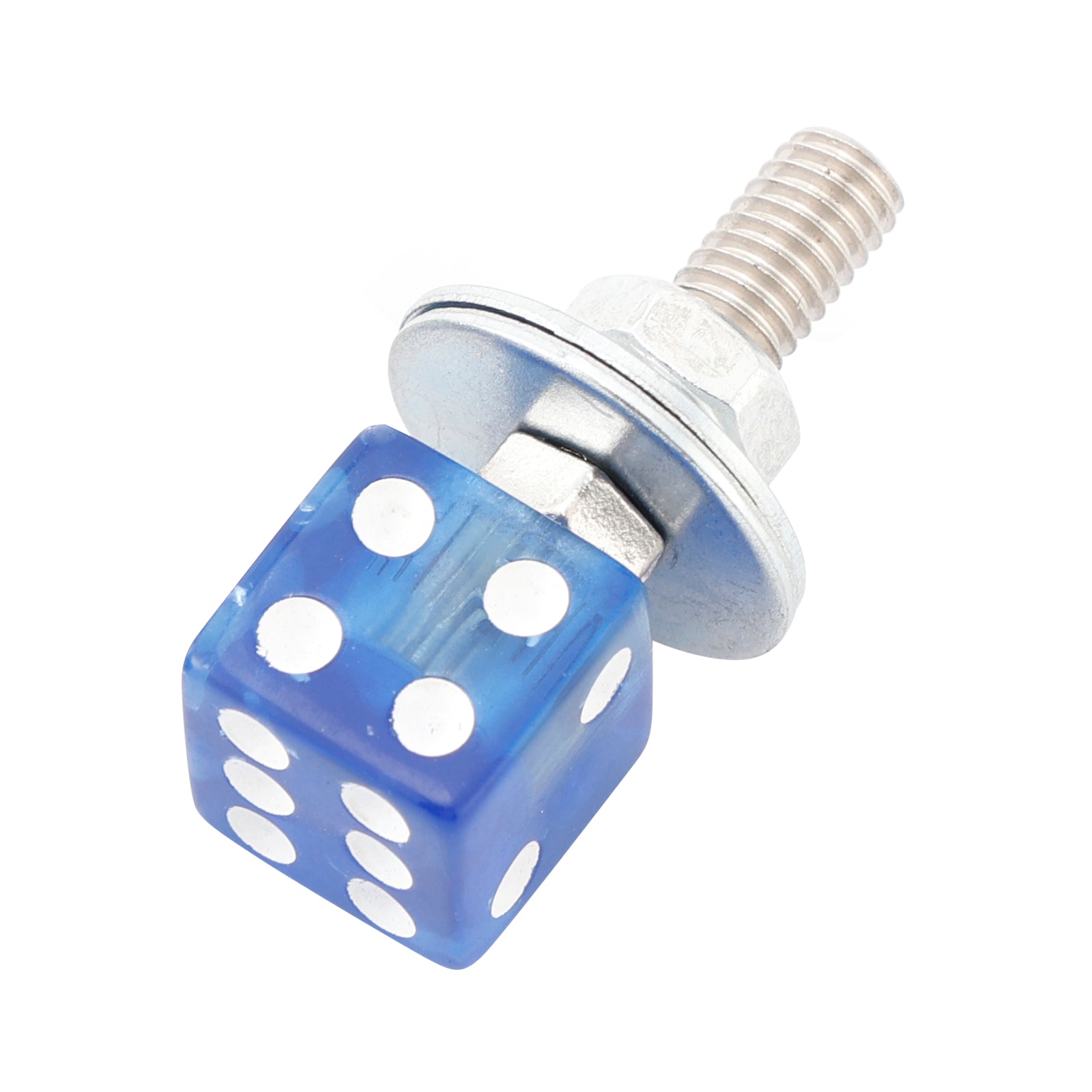 X4 M6 Plastic Custom Head Dice License Plate Frame Screws Bolts Hardware Blue