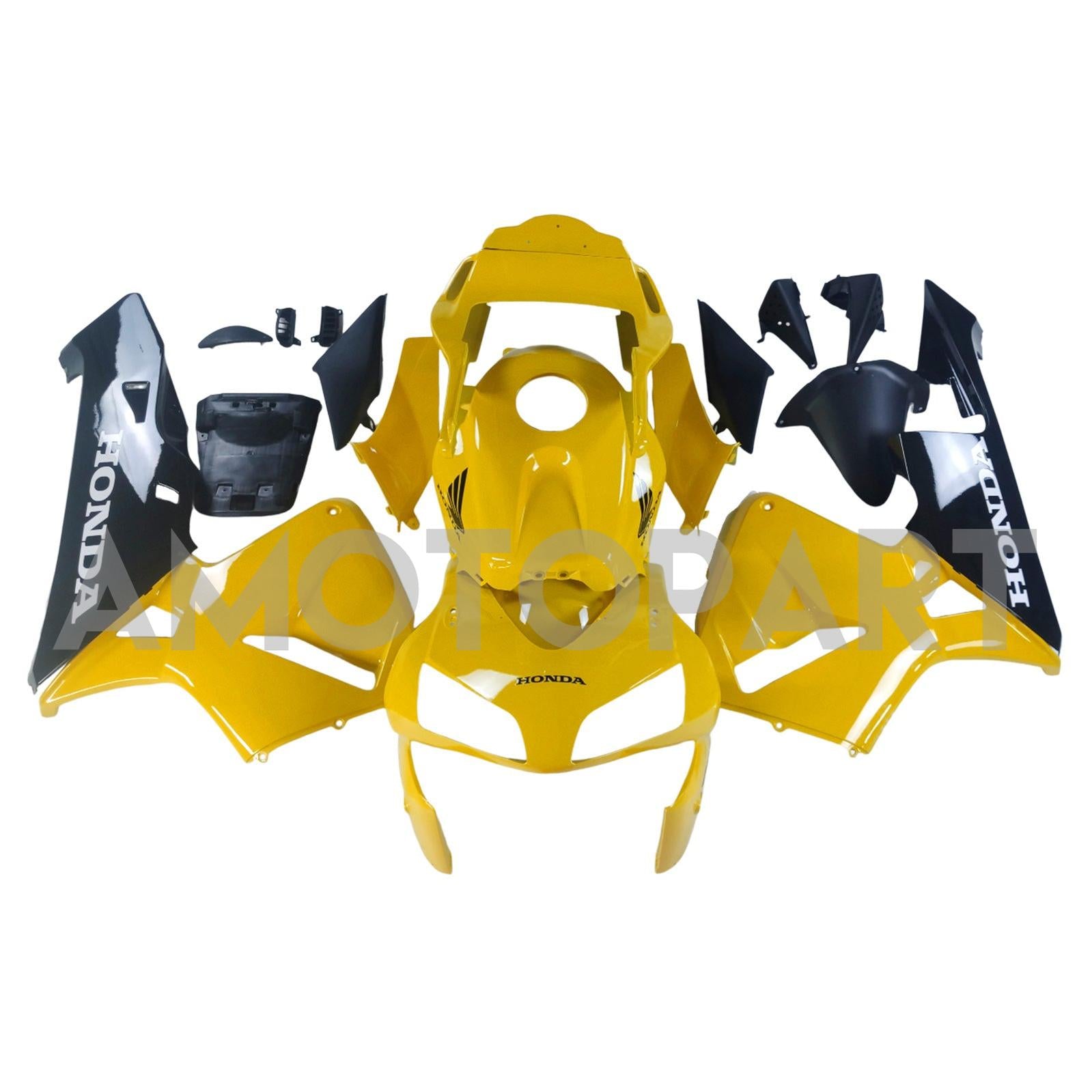 Amotopart 2003-2004 Honda CBR600RR Black Yellow Fairing Kit