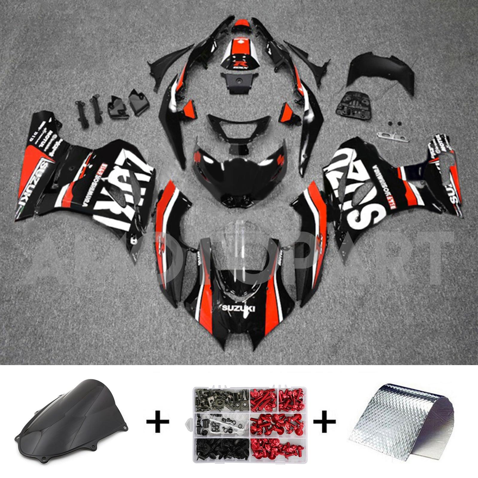 Amotopart 2017-2024 K17 GSXR 1000 スズキ ブラック & レッド Style2 フェアリングキット