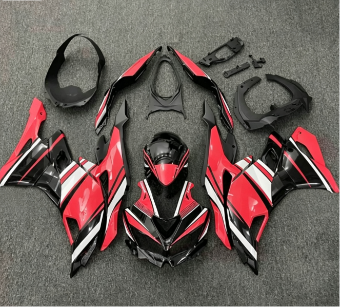 Amotopart 2019-2026 Ninja ZX-25R ZX-4R ZX-4RR Kawasaki White&Red Fairing Kit