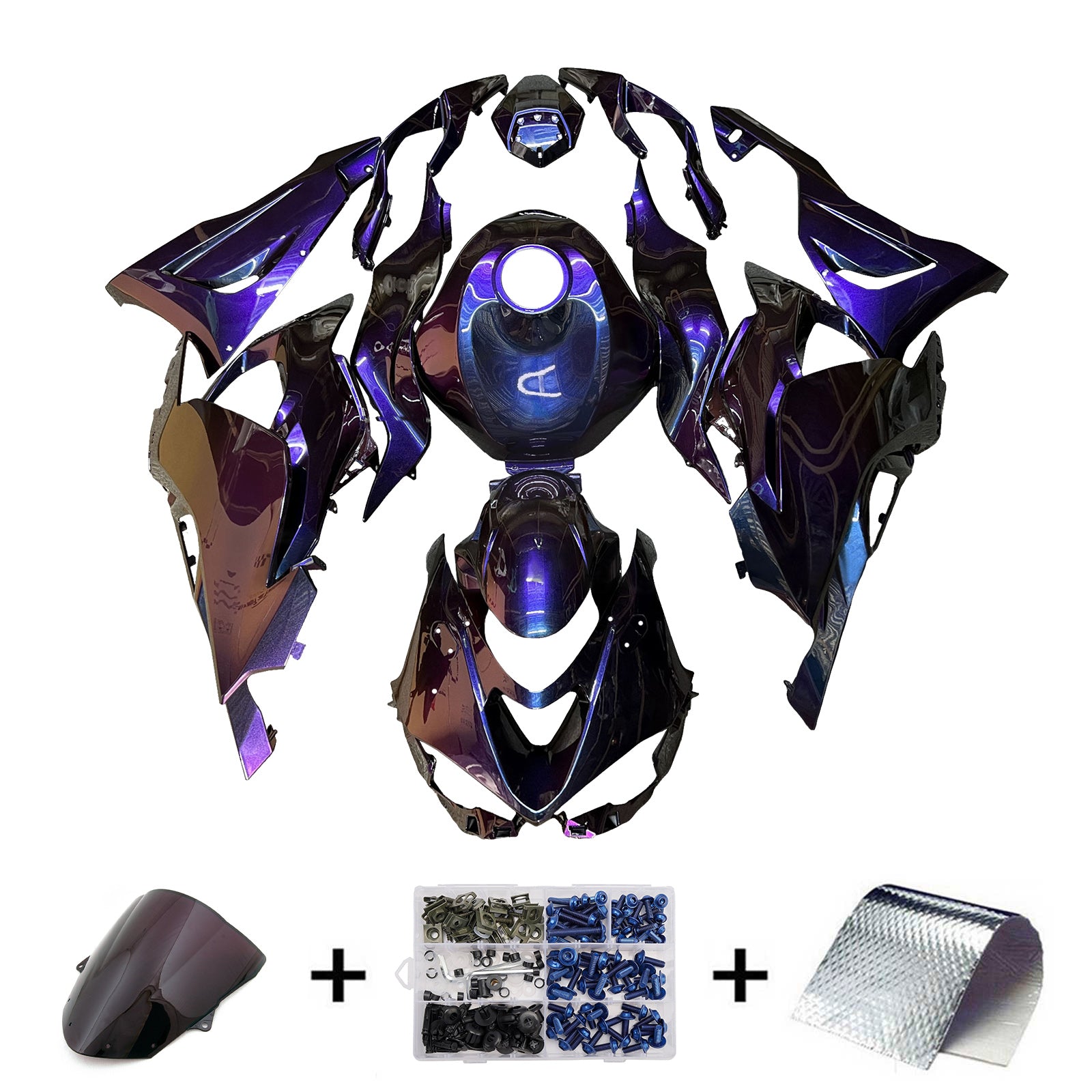 Amotopart 2024-2026 Kawasaki ZX-6R Gradient Purple Blue Fairing Kit