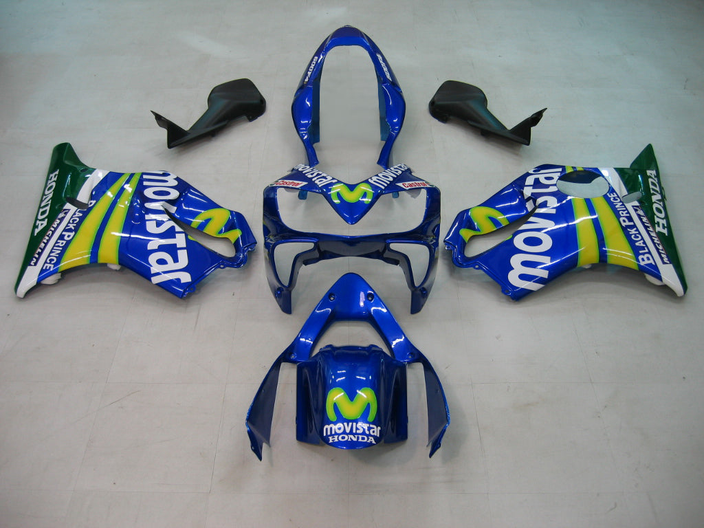 Amotopart 2004-2007 Honda CBR600 F4i Bleu et jaune avec logo Style1 Kit de carénage