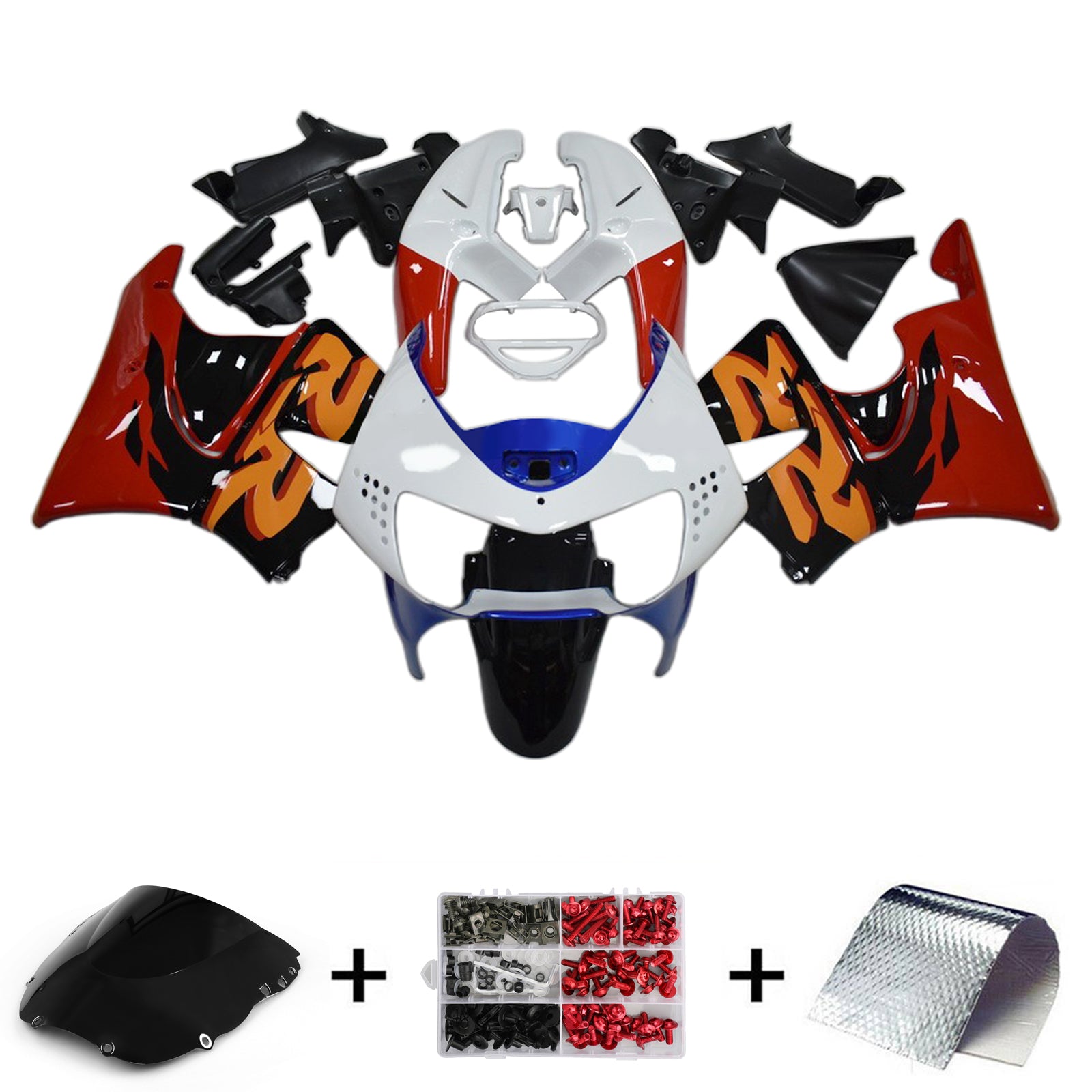 Amotopart 1998-1999 Honda CBR900RR 919 White Red Fairing Kit