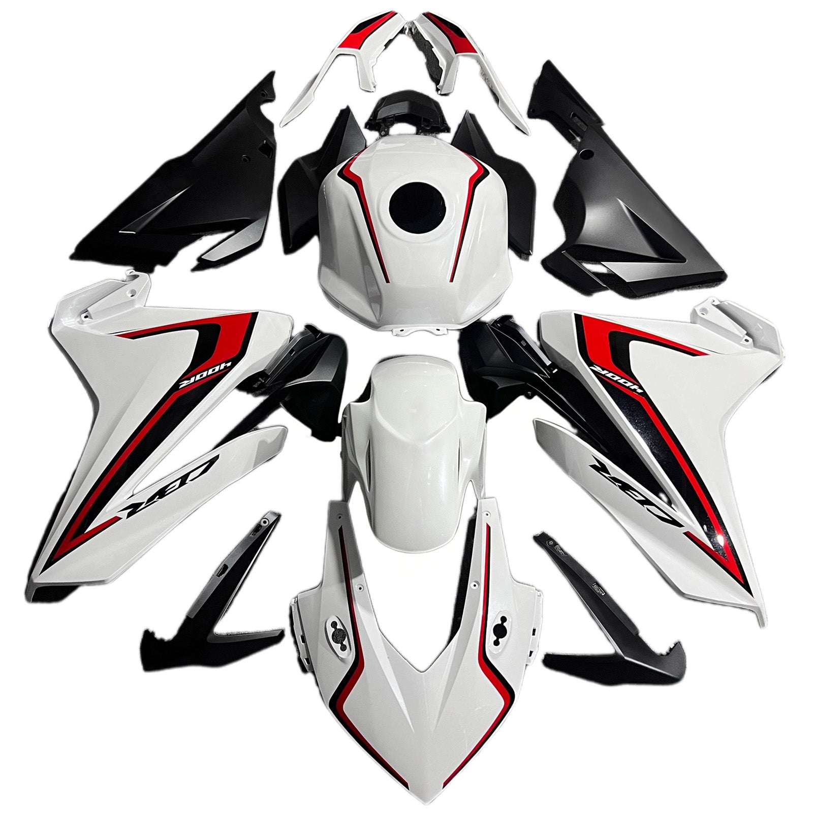 Amotopart 2022 Honda CBR400R White/Red/Black Fairing Kit
