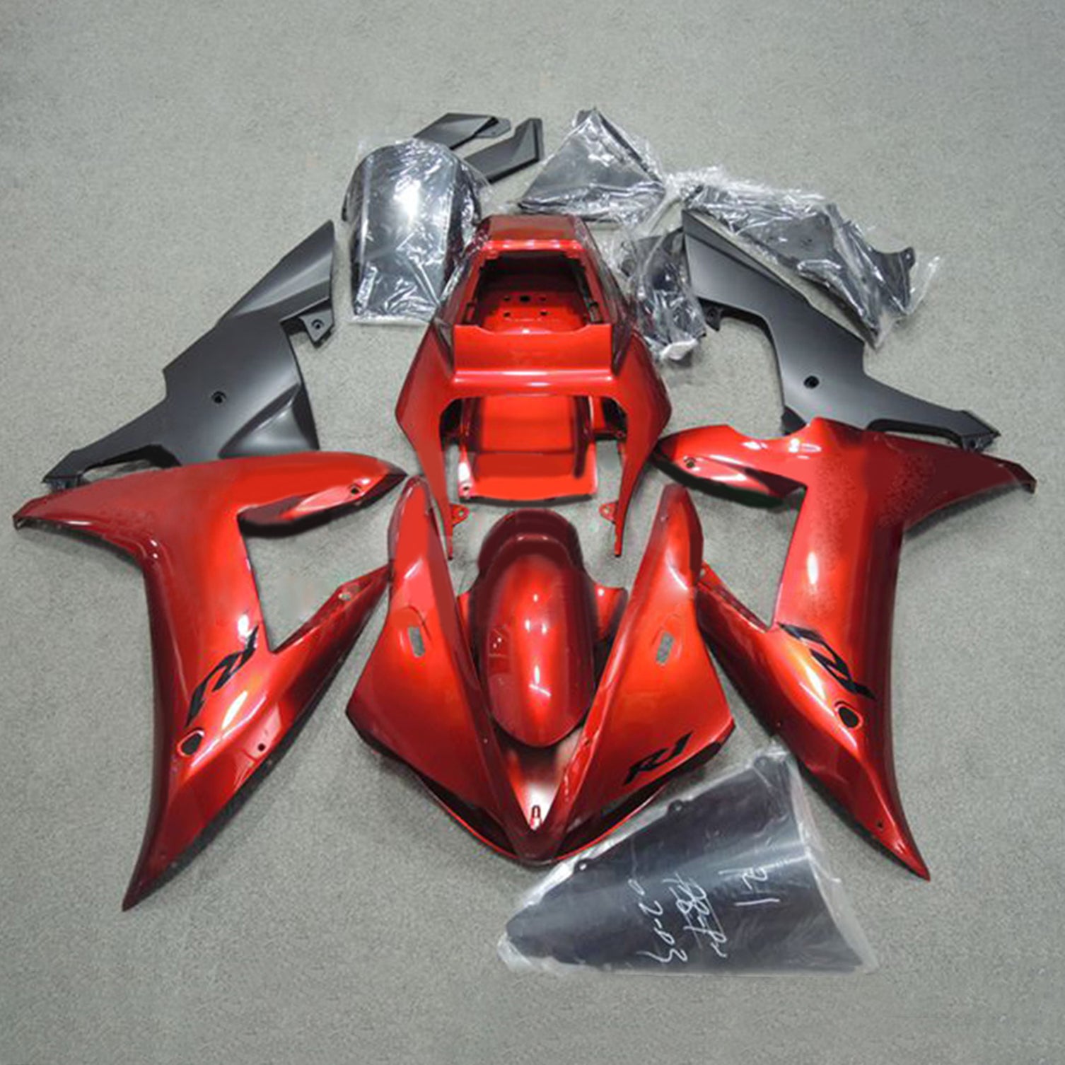 Amotopart 2002-2003 YZF-R1 Yamaha Black&Red Style3 Fairing Kit