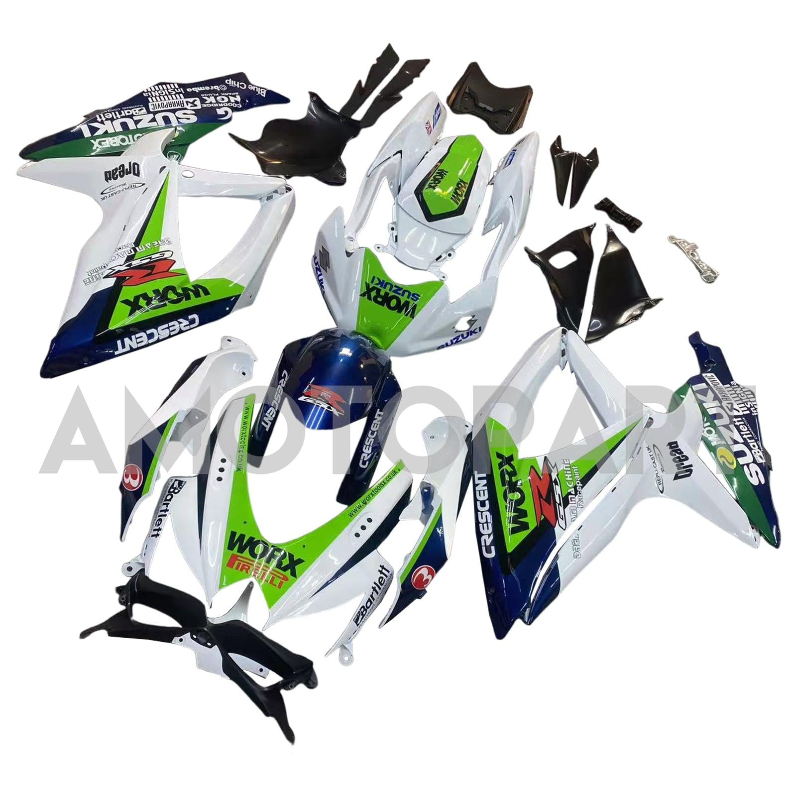 Amotopart 2008-2009 Suzuki GSXR 600/750 White Fairing Kit