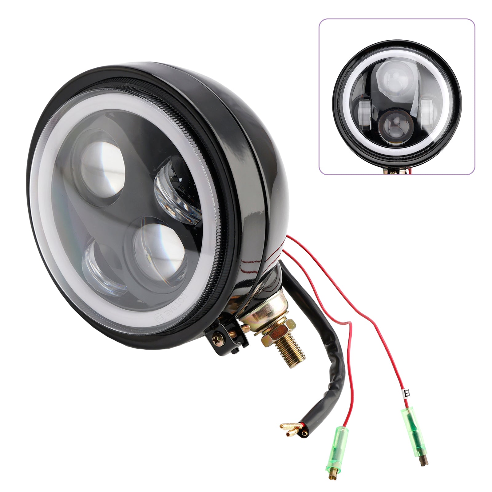 Motorcycle Scooter 5.75" Motorcycle Spotlight Headlight Fog 4-Bulbs