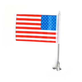 Universal 15" Motorcycle American USA Flag Flag Pole Rear Luggage Rack M8 Mount