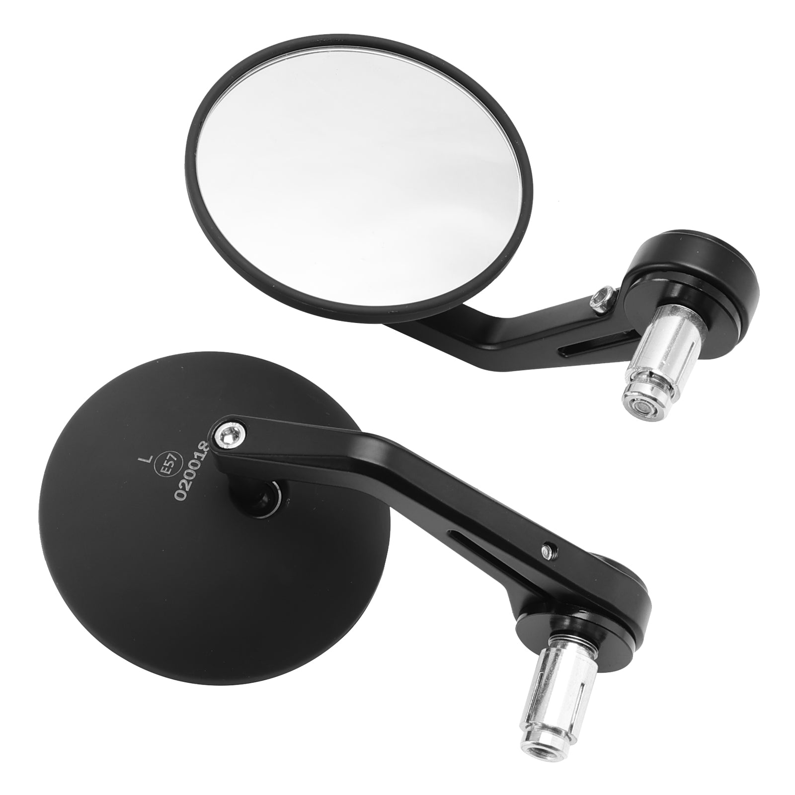 New CNC Aluminium Round Black Bar End Mirrors Cafe Racer Scrambler Pair 7/8"