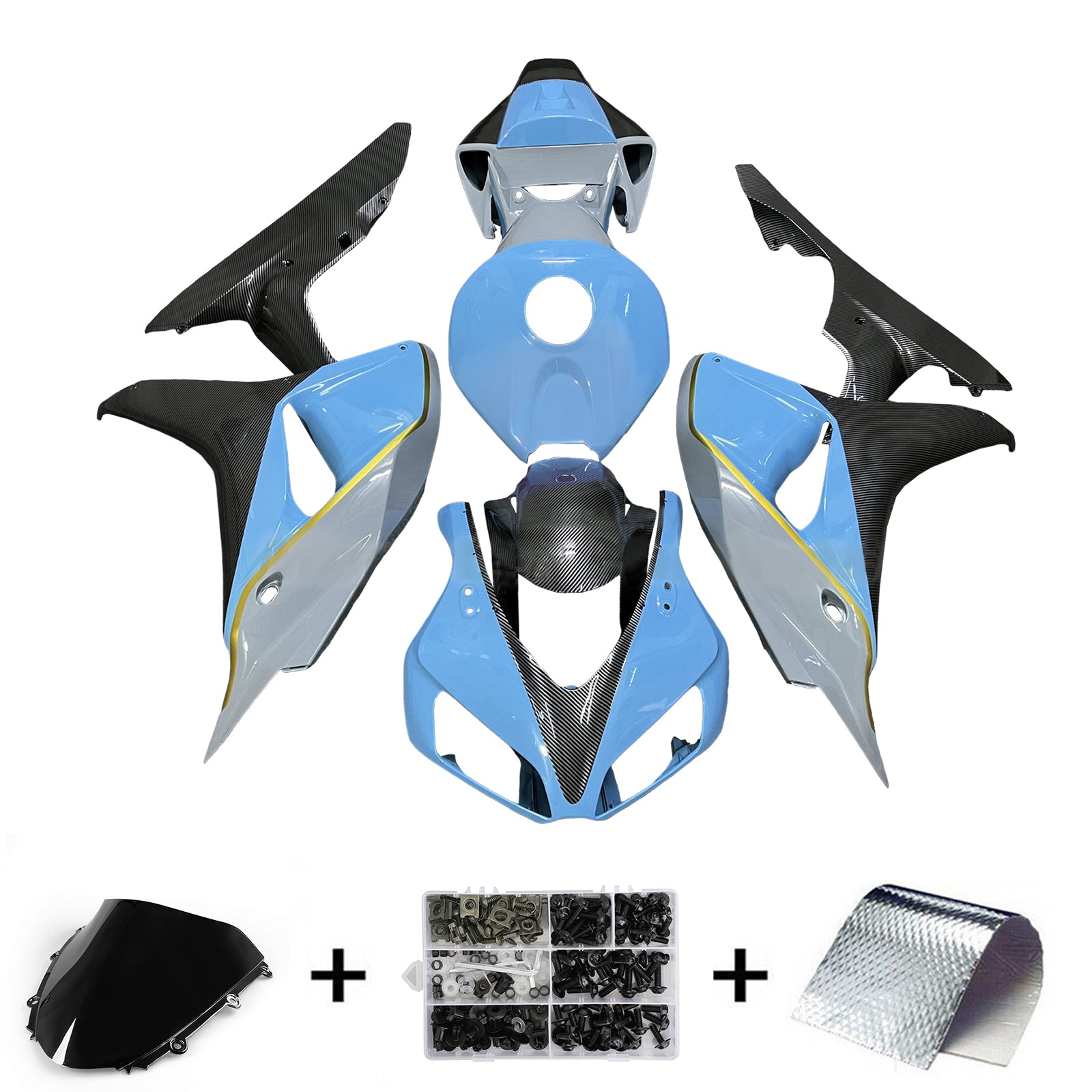 Amotopart 2006-2007 Honda CBR1000RR MOTEMENTS FIBERS DE CARBON