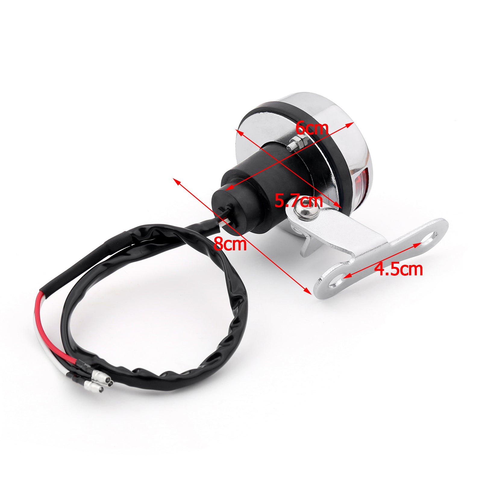 Red Flame Fire Rear Taillight Brake Light For Cafe Racer Bobber Chrome