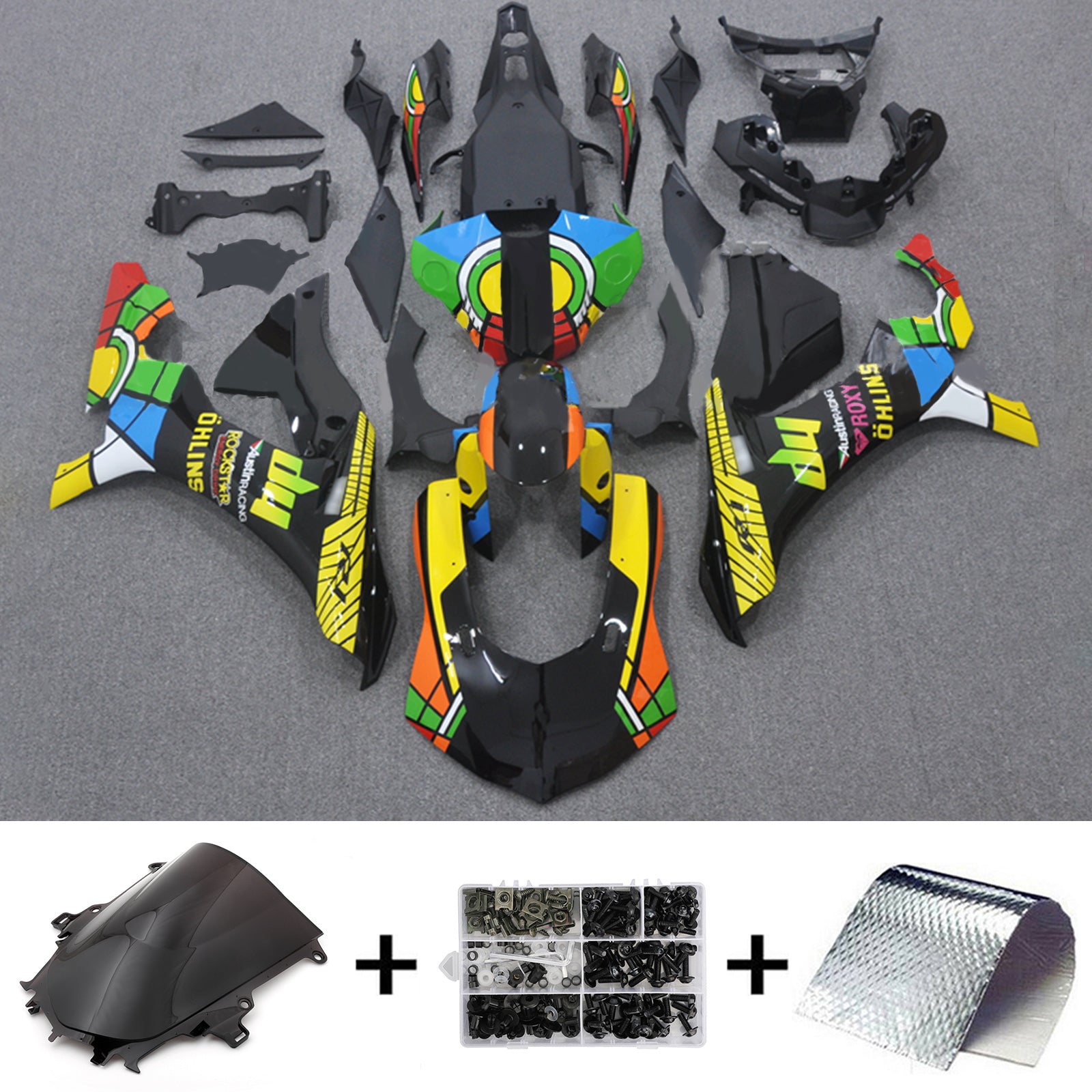 Mehrfarbiges Verkleidungsset von Amotopart für Yamaha YZF 1000 R1 2015–2019