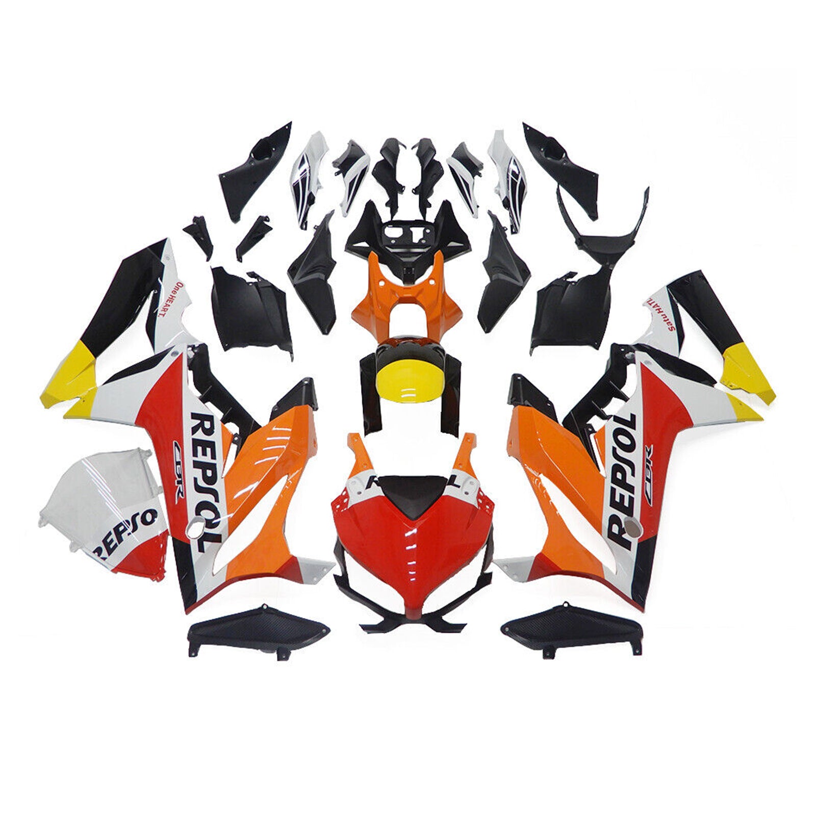 Amotopart 2021-2023 CBR650R Honda Kit de carenado Repsol rojo naranja