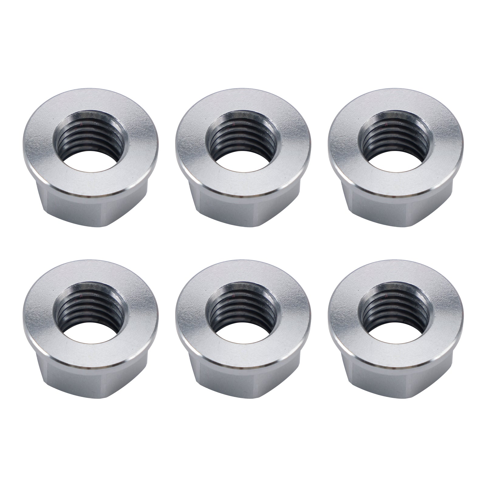 6 Pack Motorcycle Bike Aluminum Rear Sprocket Flange Nuts M10X1.5mm Grey