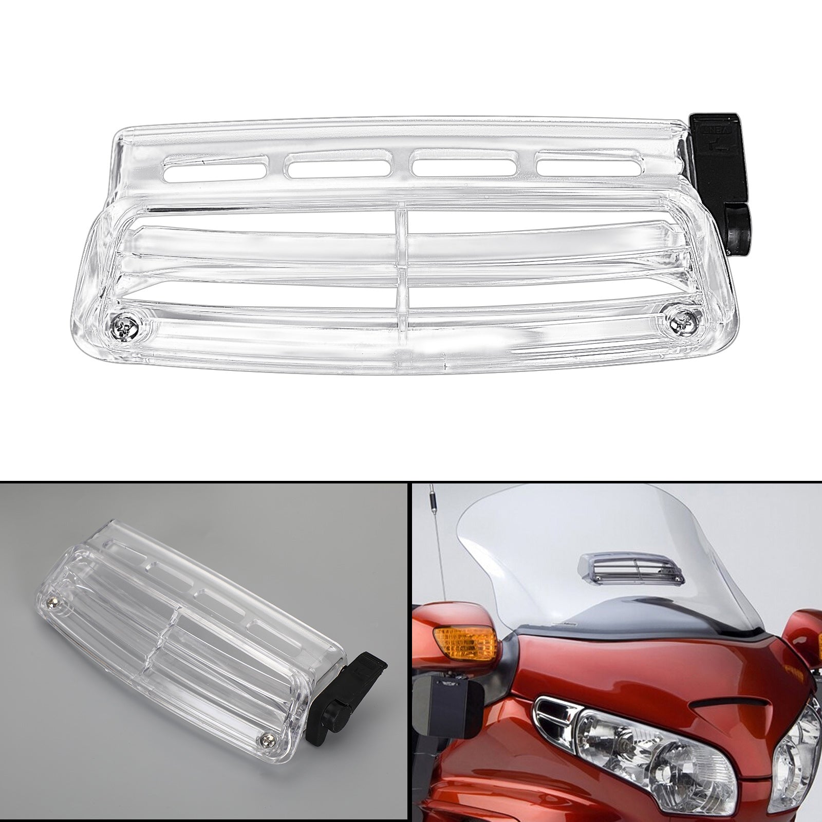 Évent de pare-brise transparent pour Honda Goldwing 1800 GL1800 2001 – 2016